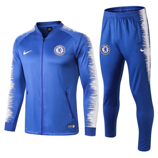 Survetement Football Enfant Chelsea 2018-19 Blanc Bleu Clair